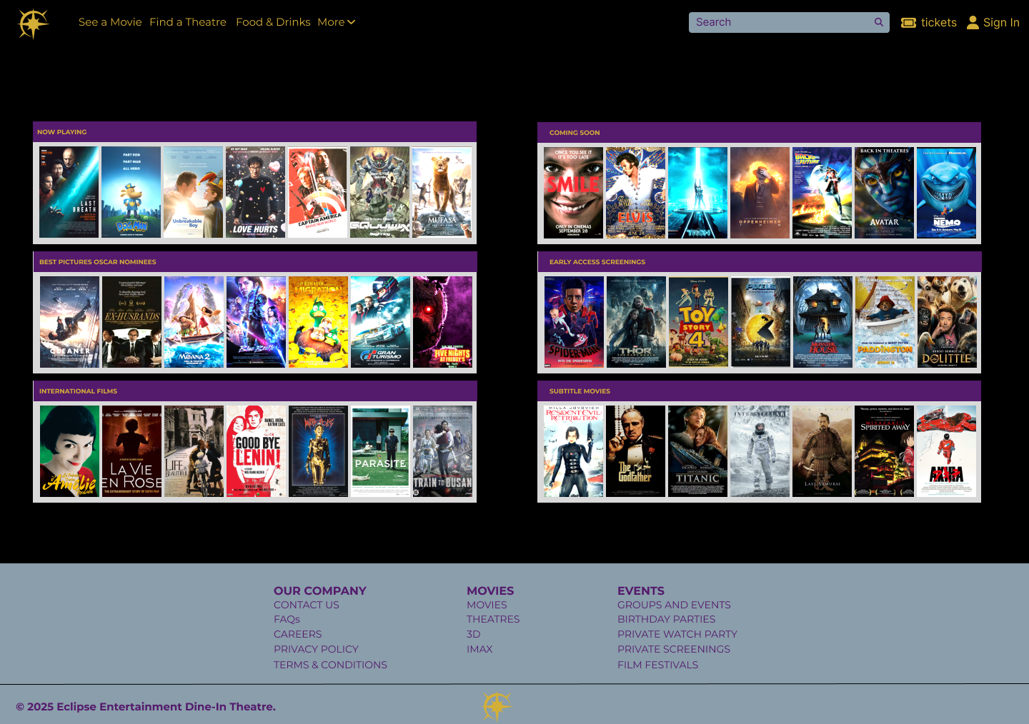 Movie Selection Page
